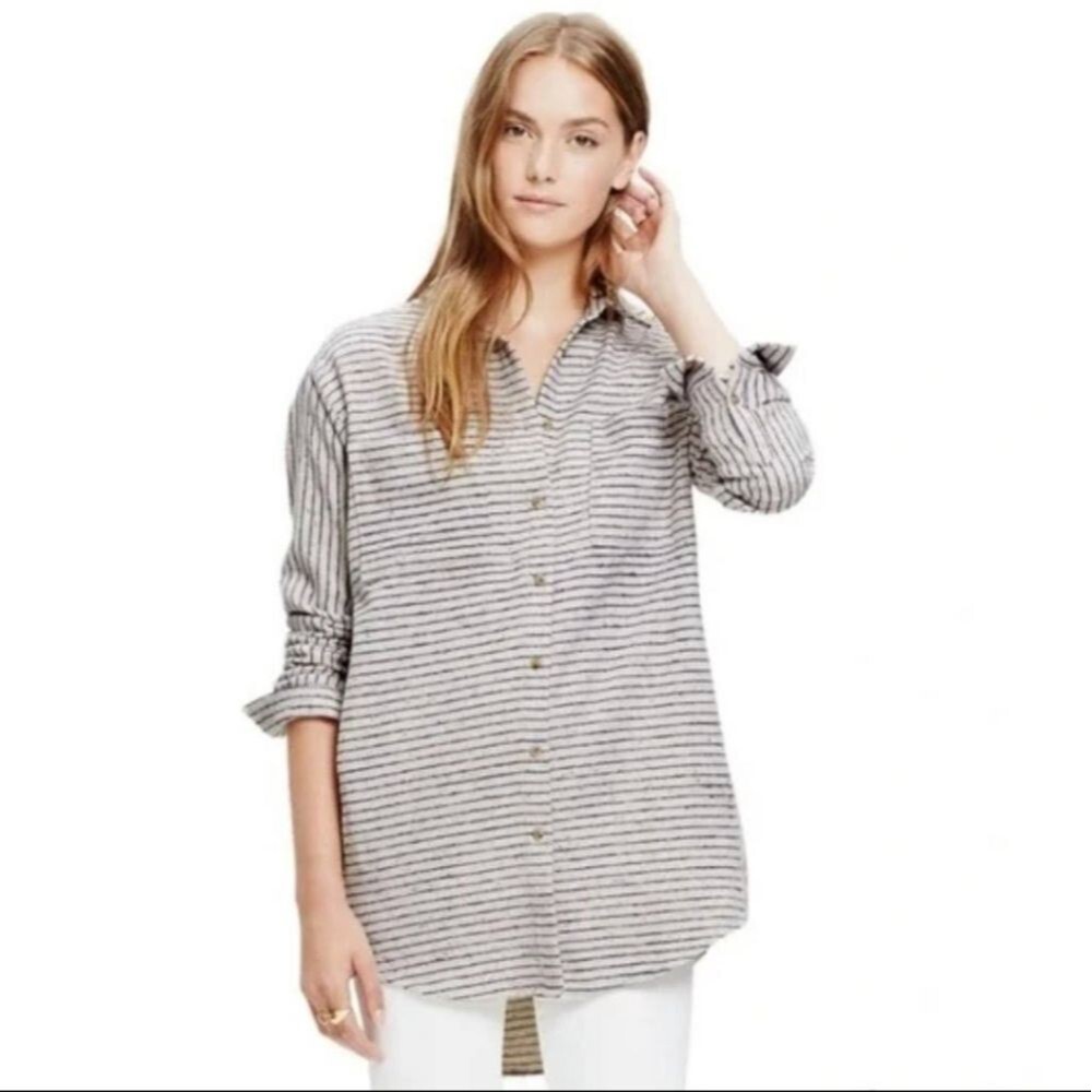 Madewell Stripe Flannel Sunday Shirt Women's Size XXSmall Shacket